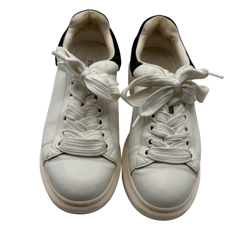 Steve Madden Gaines Shoes Womens Size 7.5 White Platform Sneakers GANS01S1